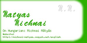 matyas michnai business card